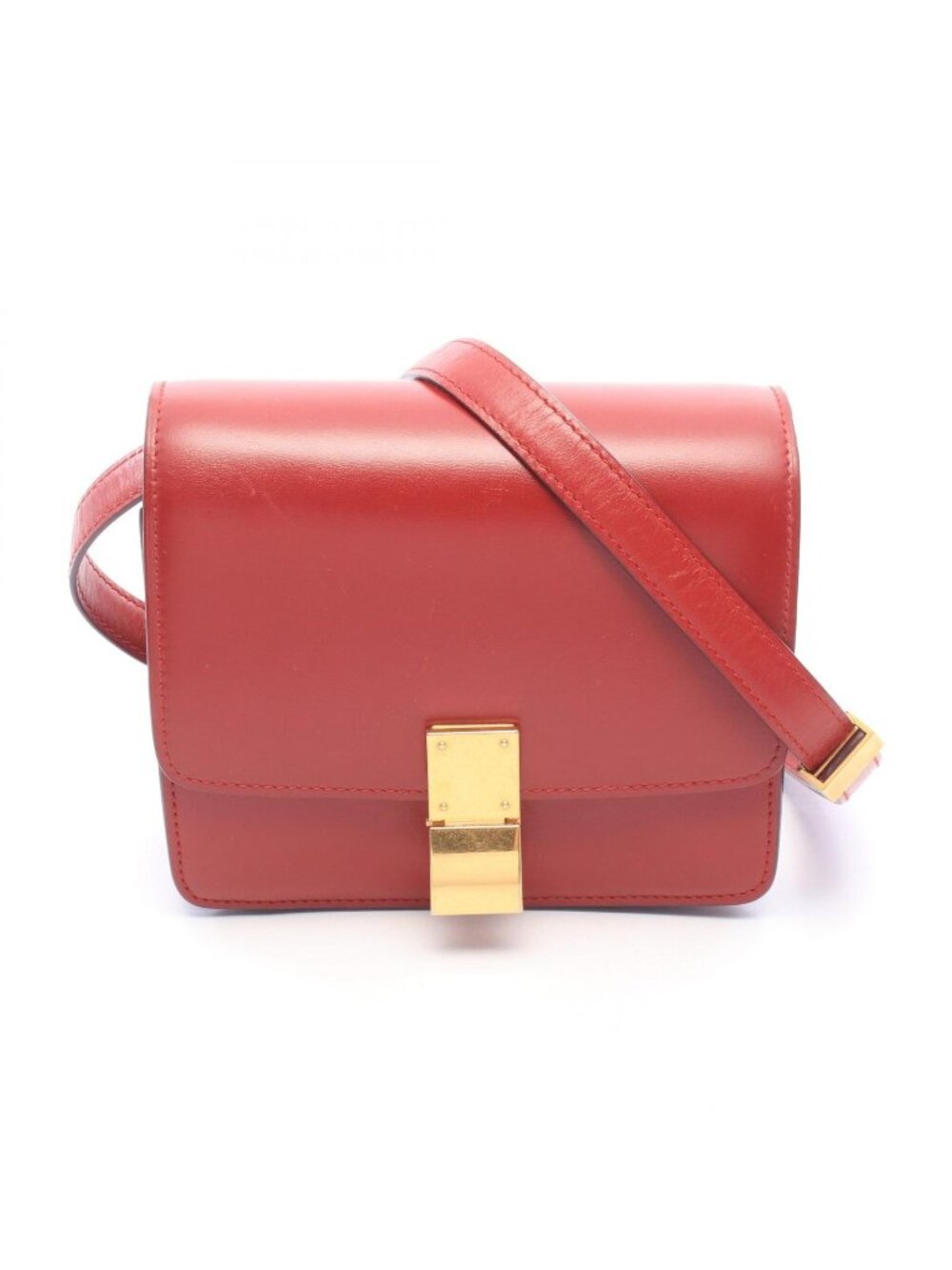 Celine Shoulder Bag Classic Small Red Leather